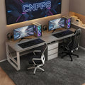 Compact Walnut Gaming Desk with Storage Drawers